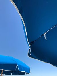 Low angle view of beach umbrella