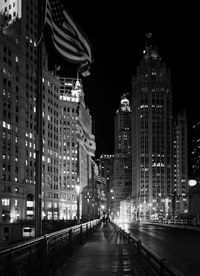 Illuminated city at night