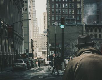 City street with buildings in background