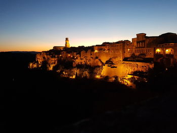 View of fort in city against clear sky