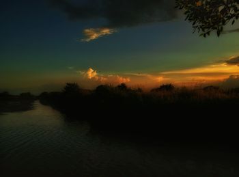 Scenic view of sea at sunset