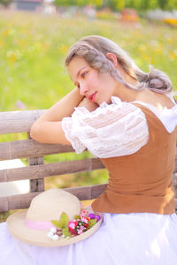 Midsection of woman with ice cream