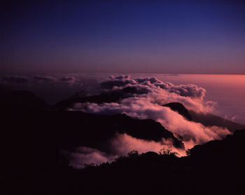 Scenic view of cloudscape against sky at sunset