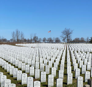 Panoramic shot of cemetery against sky