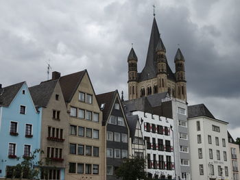 Low angle view of buildings against sky