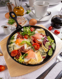 Close-up of food in plate on table