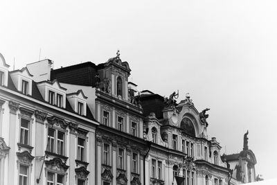 Low angle view of historic building against clear sky