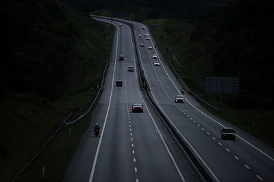 High angle view of road
