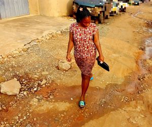 Full length of woman walking