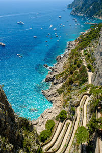 High angle view of coastline