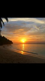 Scenic view of sea at sunset