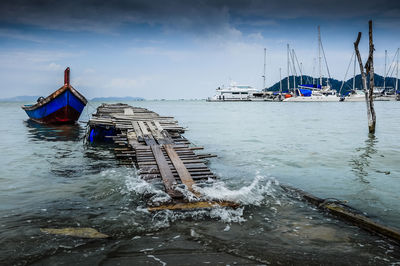 Boats in sea