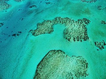 High angle view of frozen sea