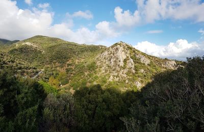 Scenic view of mountains against sky