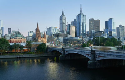 Bridge over river in city