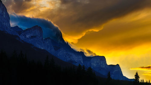 Scenic view of dramatic sky during sunset