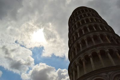 Low angle view of historical building against cloudy sky