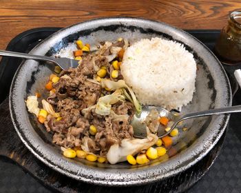 Close-up of food served in plate