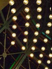 Low angle view of illuminated ceiling