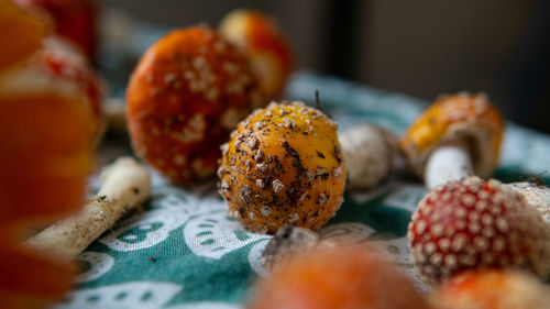 Close-up of fruits on table