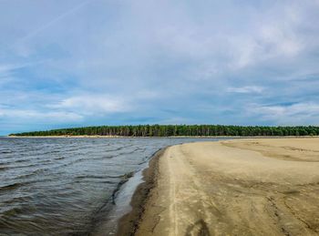 Scenic view of beach against sky