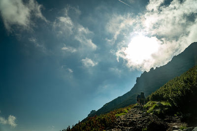 Low angle view of mountain against sky