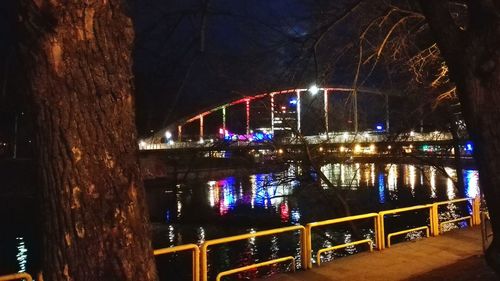 Illuminated city at night