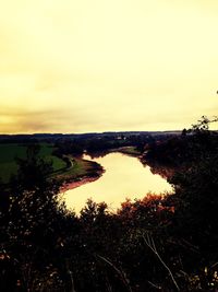 Scenic view of sea at sunset