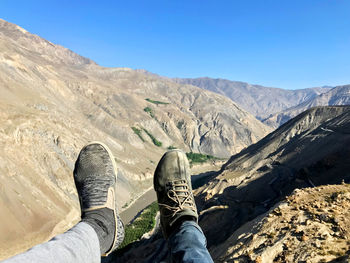 Low section of person on mountain