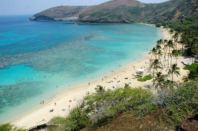 High angle view of sea