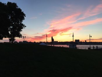 Silhouette of landscape at sunset