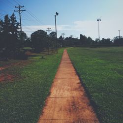 Country road passing through grassy field