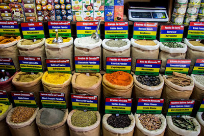 Various vegetables for sale in store