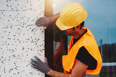 Engineer working at construction site