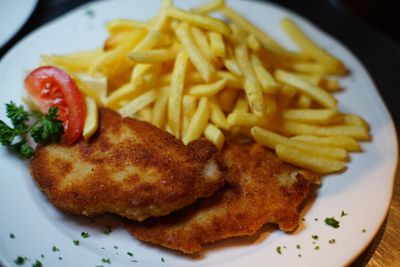 Close-up of meal served in plate