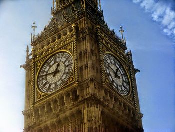 Low angle view of clock tower