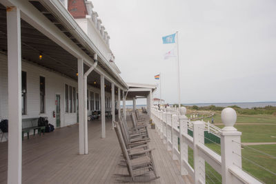 Buildings and sea against sky