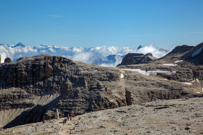 Panoramic view of landscape and mountains against sky