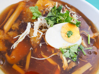 Close-up of meal served in bowl