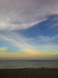 Scenic view of sea against sky at sunset