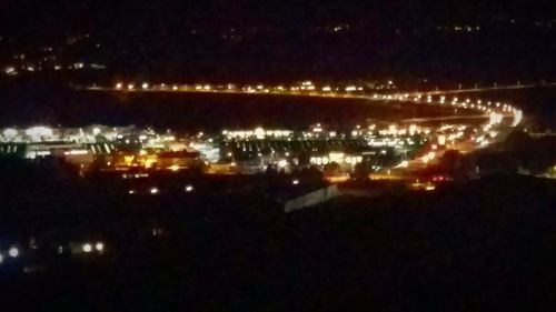 View of illuminated cityscape at night