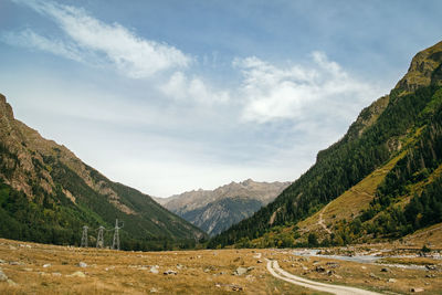 Scenic view of mountains against sky