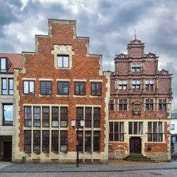 Street with historical houses in munster, germany