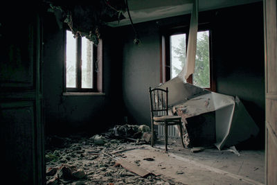 Interior of abandoned house