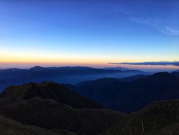 Scenic view of mountains against clear sky