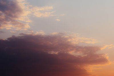 Low angle view of sky during sunset