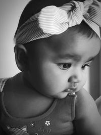 Close-up portrait of cute baby girl