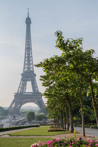 View of tower against cloudy sky