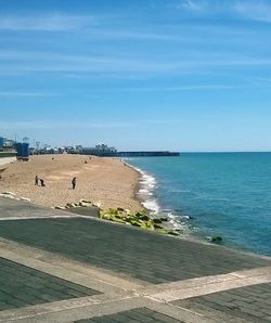 View of sea against blue sky