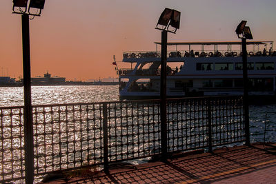 View of sea against sky during sunset